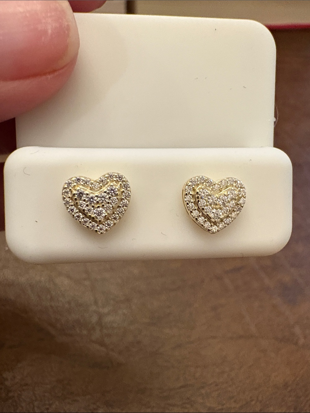 NWT! 925 Moissanite Heart Pavé Stud Earrings .